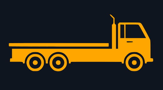 Orange Flatbed Icon