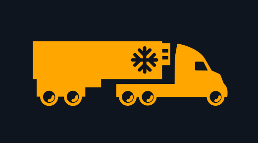 Orange Reefer Truck Icon